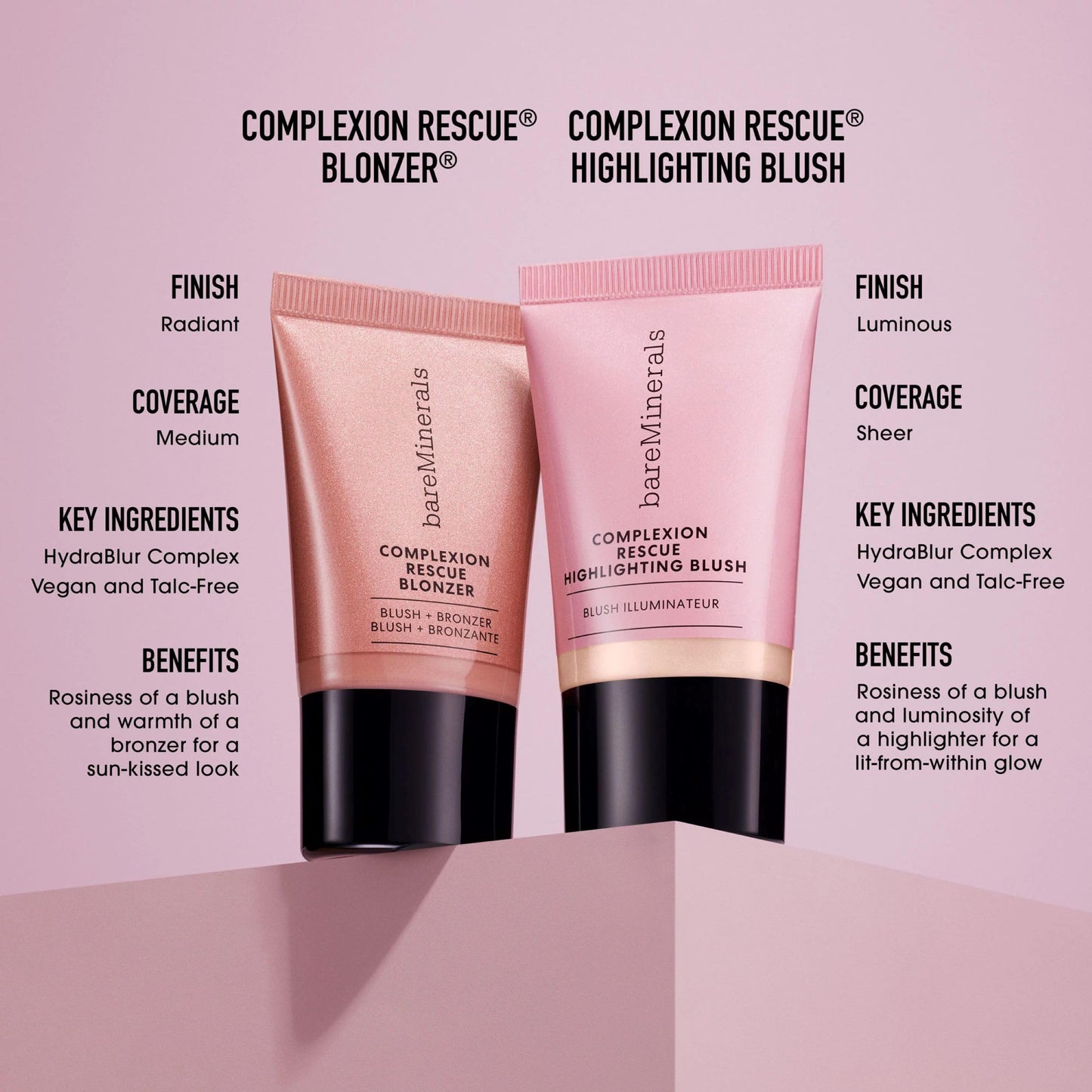 bareMinerals Complexion Rescue Liquid Blonzer, Kiss of Pink, Vegan, Cruelty-Free & Dermatologist-Tested