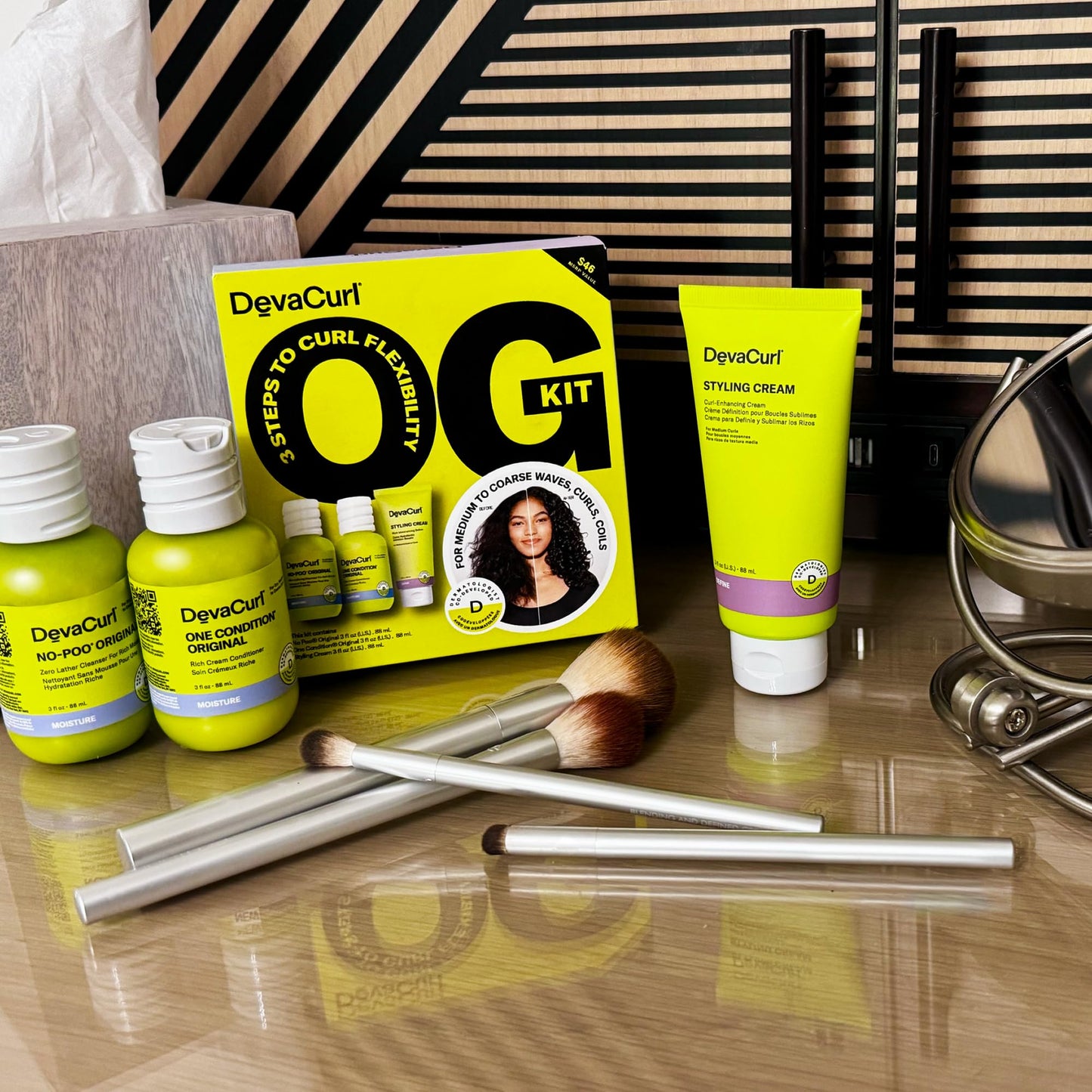 DevaCurl OG Kit | Original Curl Routine | No Poo Original | One Condition Original | Styling Cream | Travel Sizes
