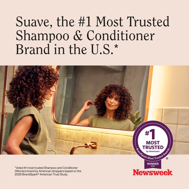 Suave Silk Protein Smooth & Sleek Shampoo for Dry, Unmanageable Hair, Anti-Humidity + 48HR Frizz Control, Enhances Shine, 28 FL OZ Pump, 4 Count