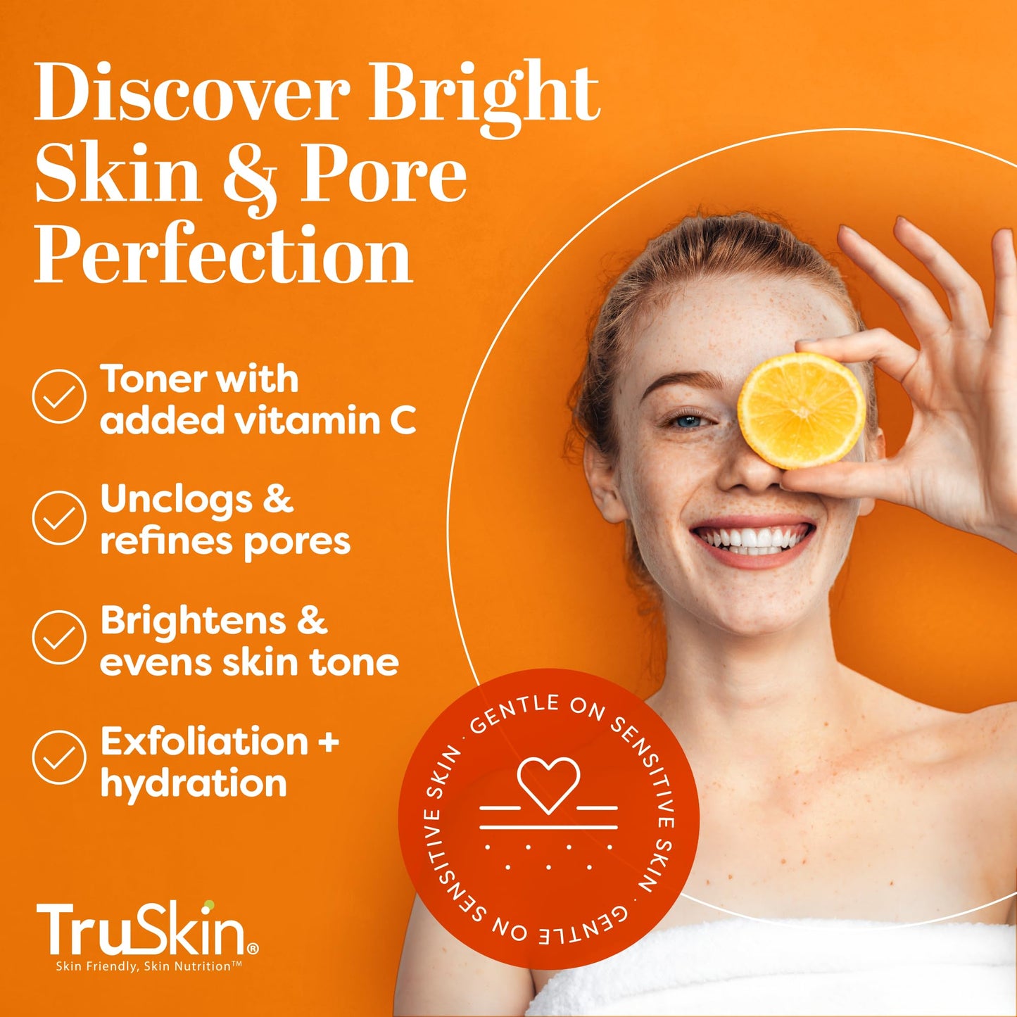 TruSkin BHA Liquid Exfoliant & Toner for Face - Triple Acid AHA BHA PHA Exfoliator with Salicylic, Glycolic Acid & Vitamin C - Improves Look of Tone & Texture, Unclogs Pores, 4.2 fl oz