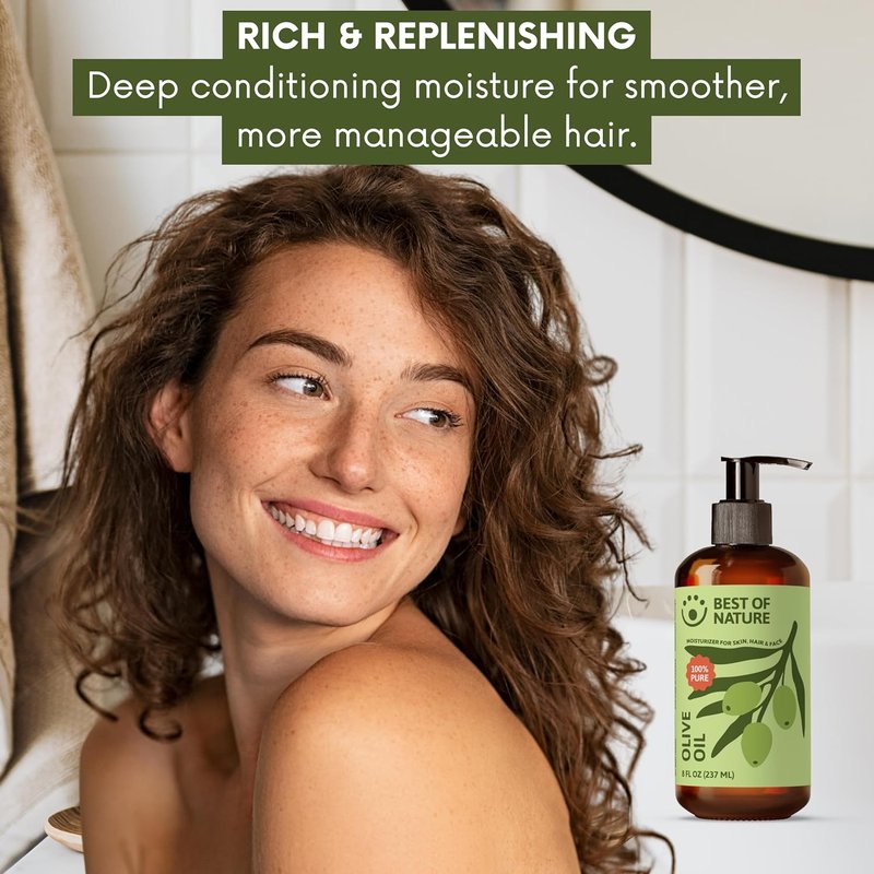 100% Pure Olive Massage & Body Oil - Cold Pressed, Unscented Moisturizer for Skin & Hair | Half Gallon (64 fl oz)