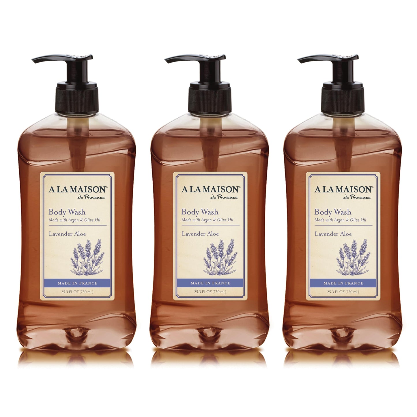 A LA MAISON Lavender Aloe Body Wash 25.36 Fl Oz, 3 Pack