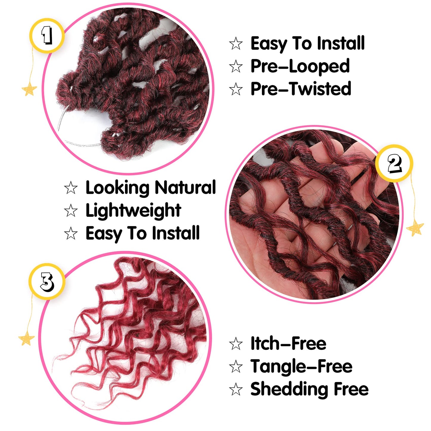 Fulcrum Goddess Locs Crochet Hair 18 Inch, 8 Packs New Faux Locs Crochet Hair for Black Women, Crochet locs with Curly Ends (18Inch (Pack of 8), TBUG#)