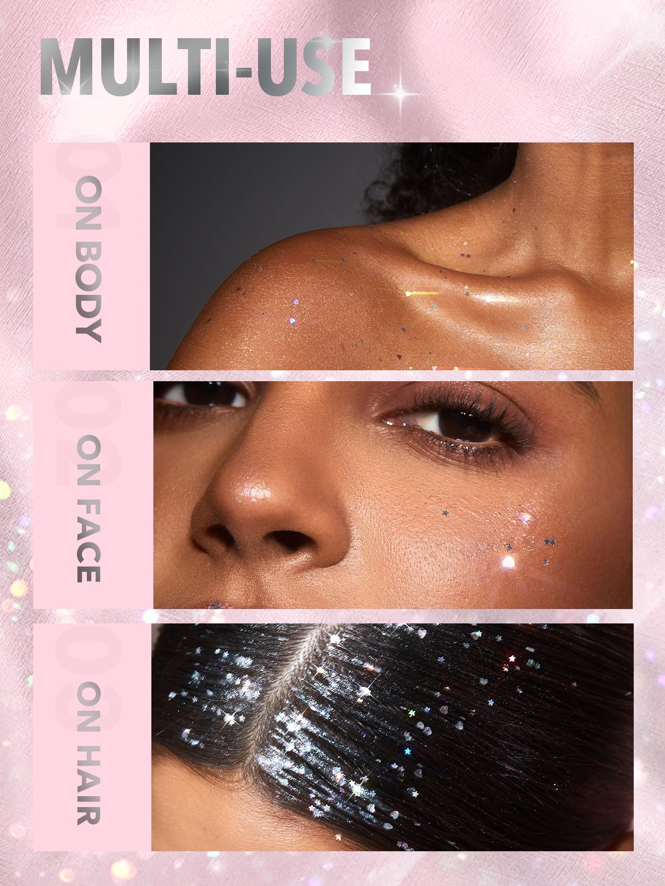 SHEGLAM Party Starter Body Highlighter Glitter Gel Quick-Drying and Non-Sticky Glitter Spray Liquid Highlighter for Face, Hair, Body - Ice Breaker
