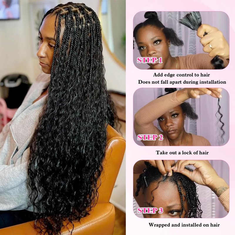 Deep Wave Bulk Human Braiding Hair - 100% Brazilian Virgin Hair for Knotless Braids | 18 Inch, 1B Color, 100g