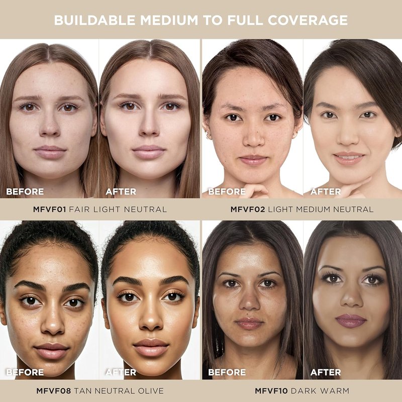 Velvet MFVF02 Light Medium Neutral Focus Powder Foundation - Talc-Free, 12H Long-Lasting, Lightweight Finish