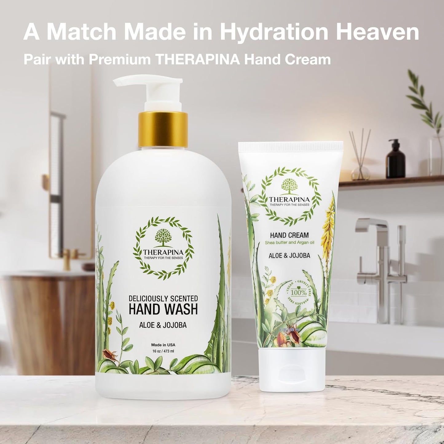 Aromatherapy Luxury Liquid Hand Soap - Vegan Moisturizing Formula with Aloe Vera & Botanical Oils | 16 Oz, Jojoba Scent