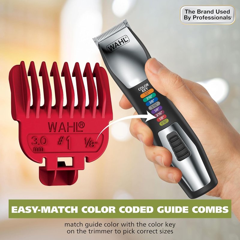 Wahl Color Pro Rechargeable Cordless Beard Trimmer Set | Includes Detail Eyebrow & Nose Hair Trimmers
