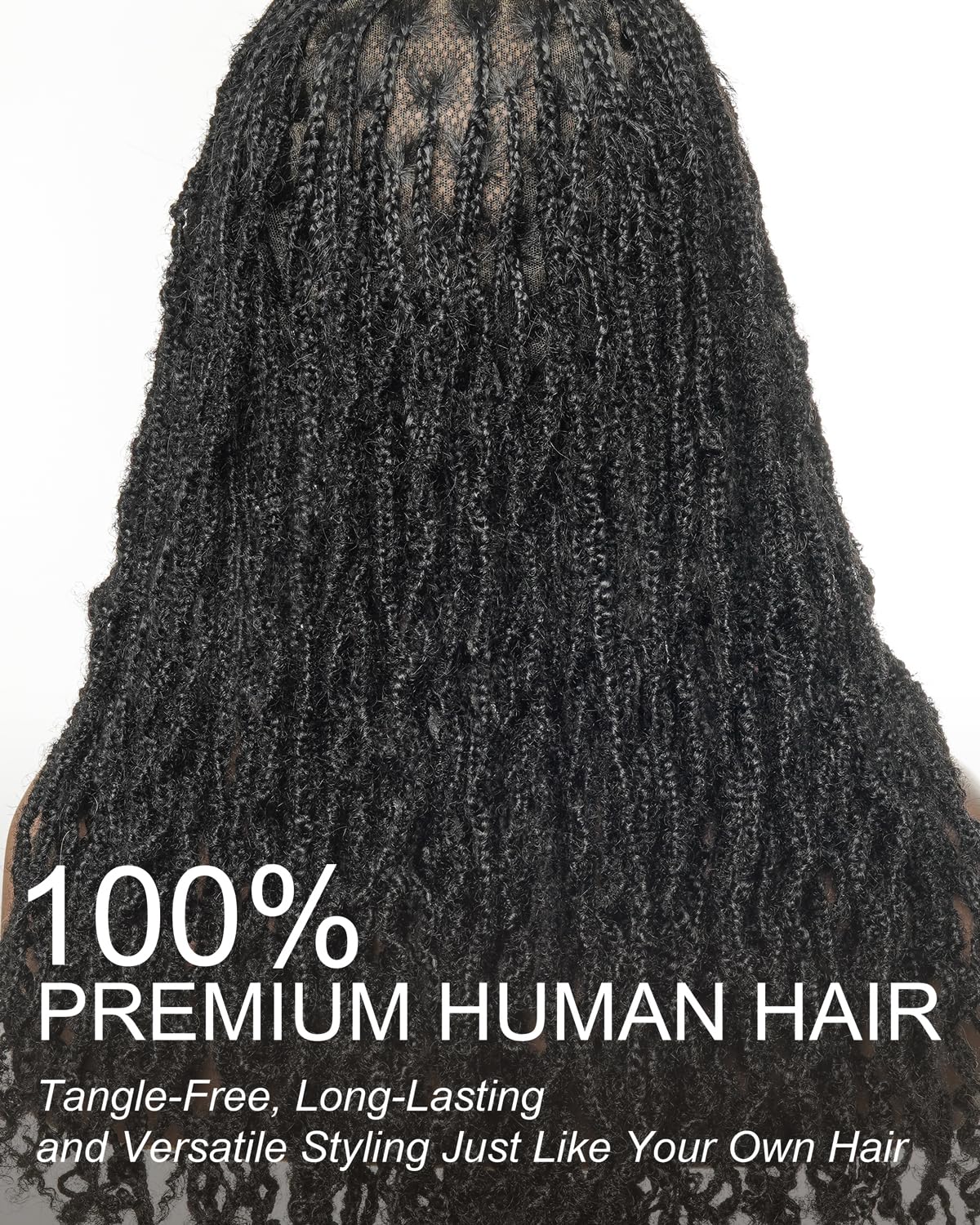 18 inch 30 Strands 0.4cm Thickness 100% Real Braids Human Hair Dreadlock Extensions for Man/Women/Kids DIY Permanent loc Extensions Handmade Can Be Dyed Bleached Curled