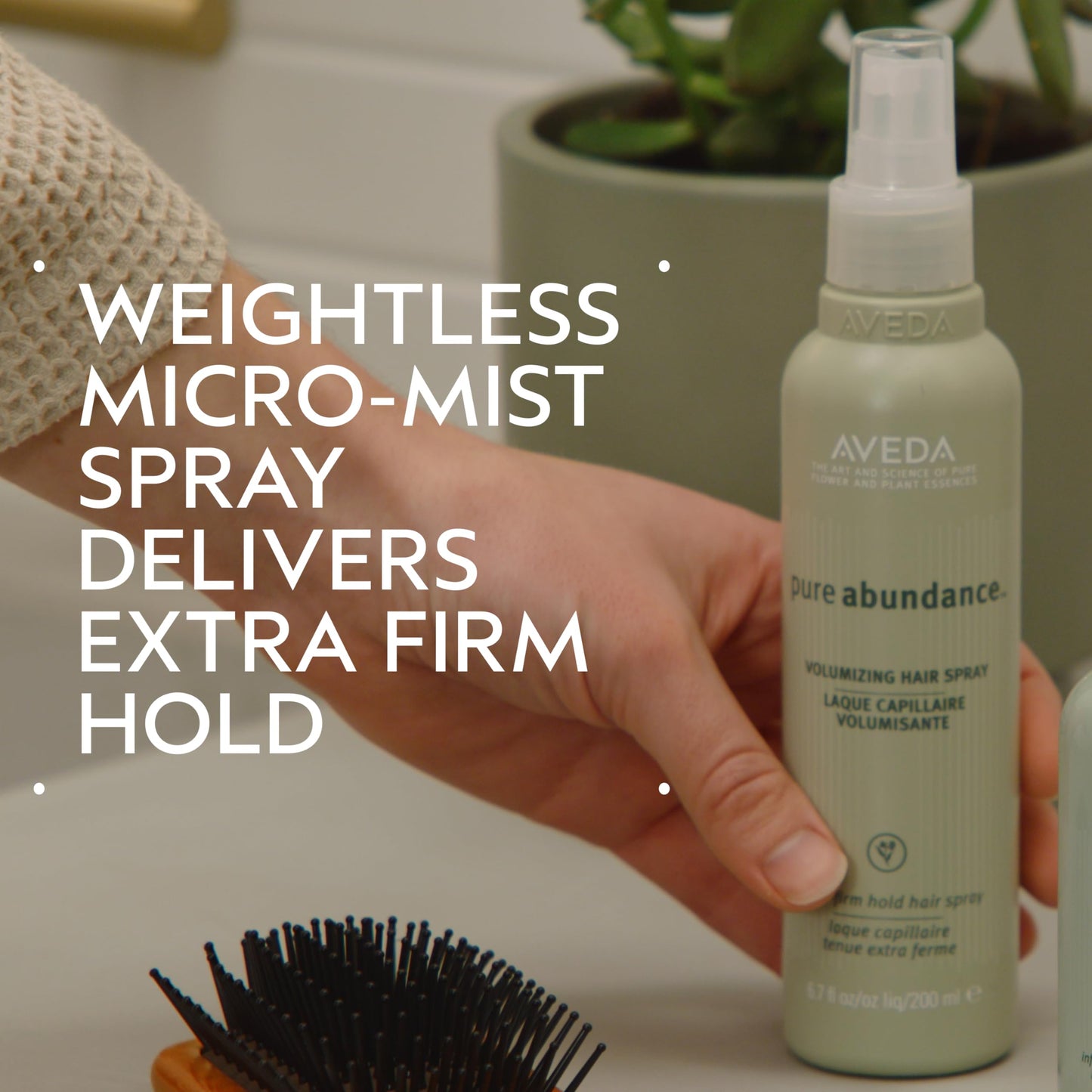 Aveda Pure Abundance Volumizing Hair Spray | Extra Firm Hold | Hair Spray for Thin Hair | with Kaolin Clay, 6.7 Fl Oz