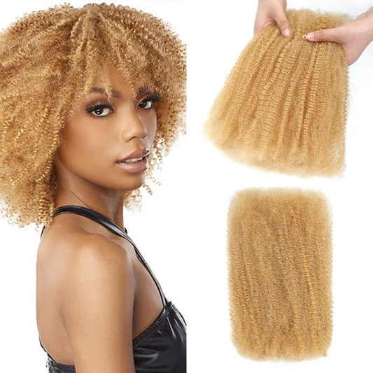 Afro Kinkys Bulk Human Hair for Dreadlocks Extensions Repair Lose,Twists,Braids 1B 4C Afro Kinky Curly Human Hair No Short Hair 50g/Pack 1B 18 Inch