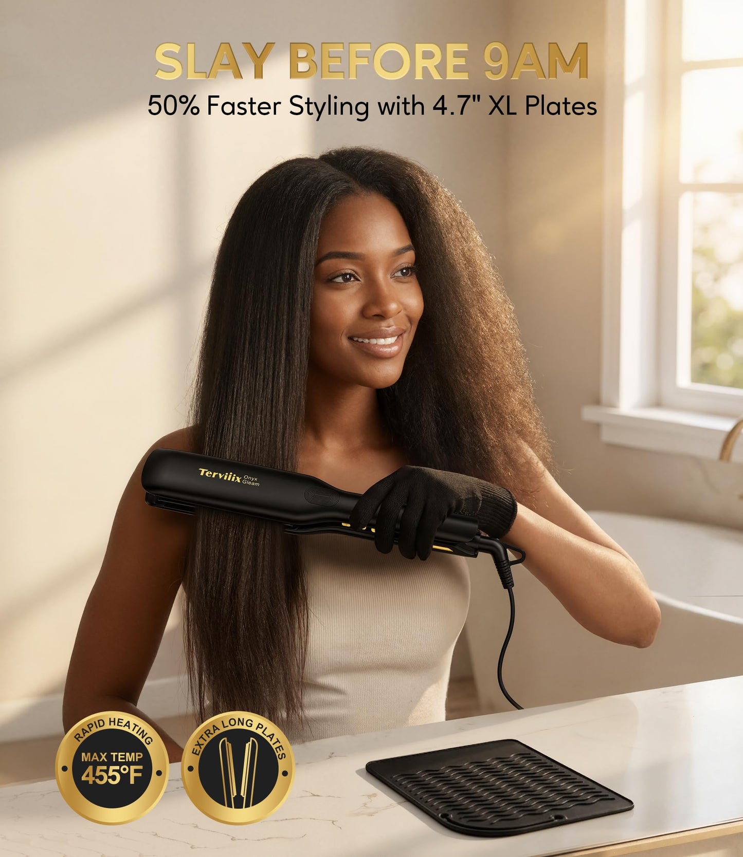 Terviiix 1.75" Flat Iron Hair Straightener for Women
