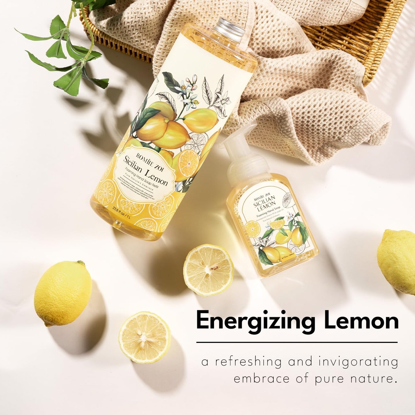 ROMIIE ZOI Hand Soap Refills Foaming, Lemon, 33.8 Fl Oz, 3-Pack