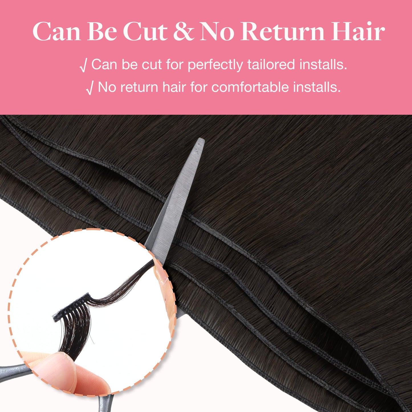 GOO GOO Genius Weft Hair Extensions Human Hair, Sew In Hair Extensions Rooted Remy Weft, 2 Dark Brown 14inch 40g, Hand Tied Weft Hair Extensions