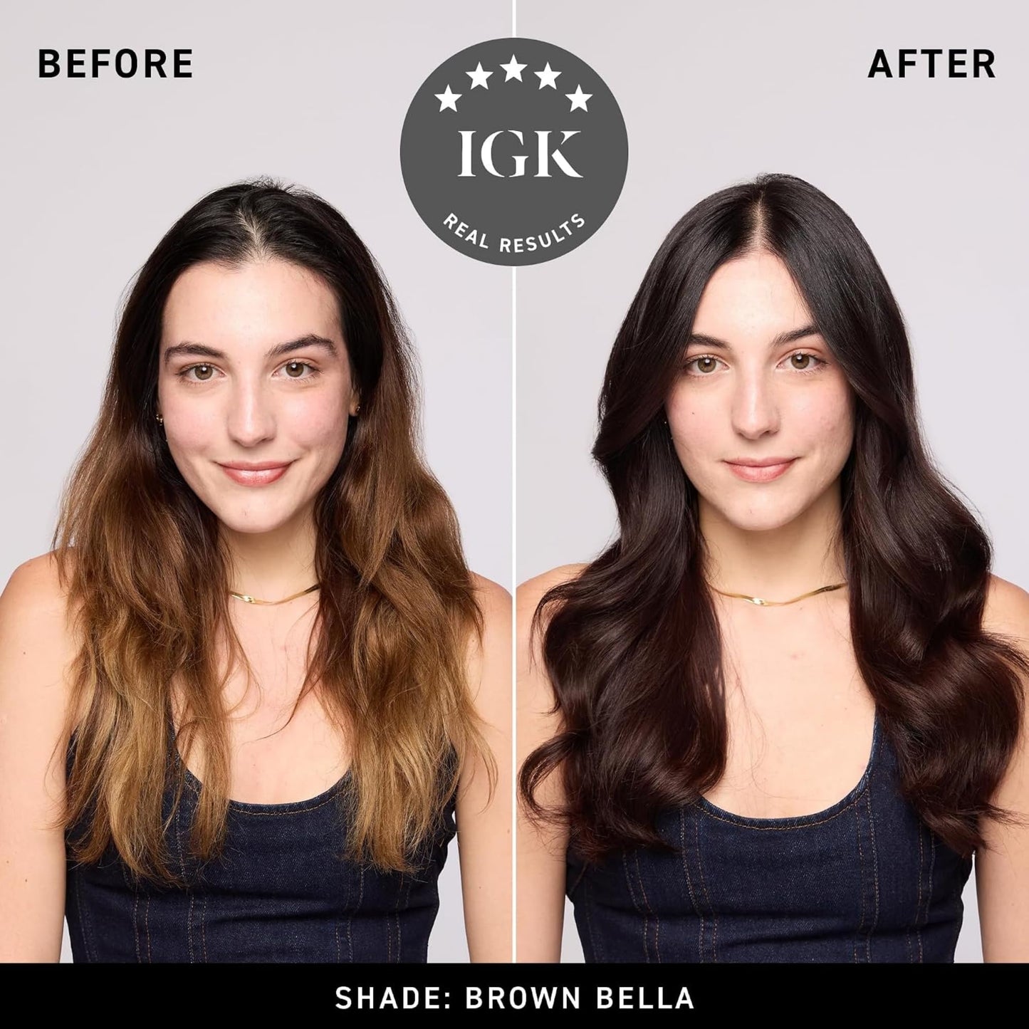 IGK Brown Bella | Chocolate Brown Hair Gloss + Color Depositing Mask | Boost Shine, Enhance Brunette Tones, Refresh Color | Semi Permanent Conditioning Treatment | Vegan | 6 oz