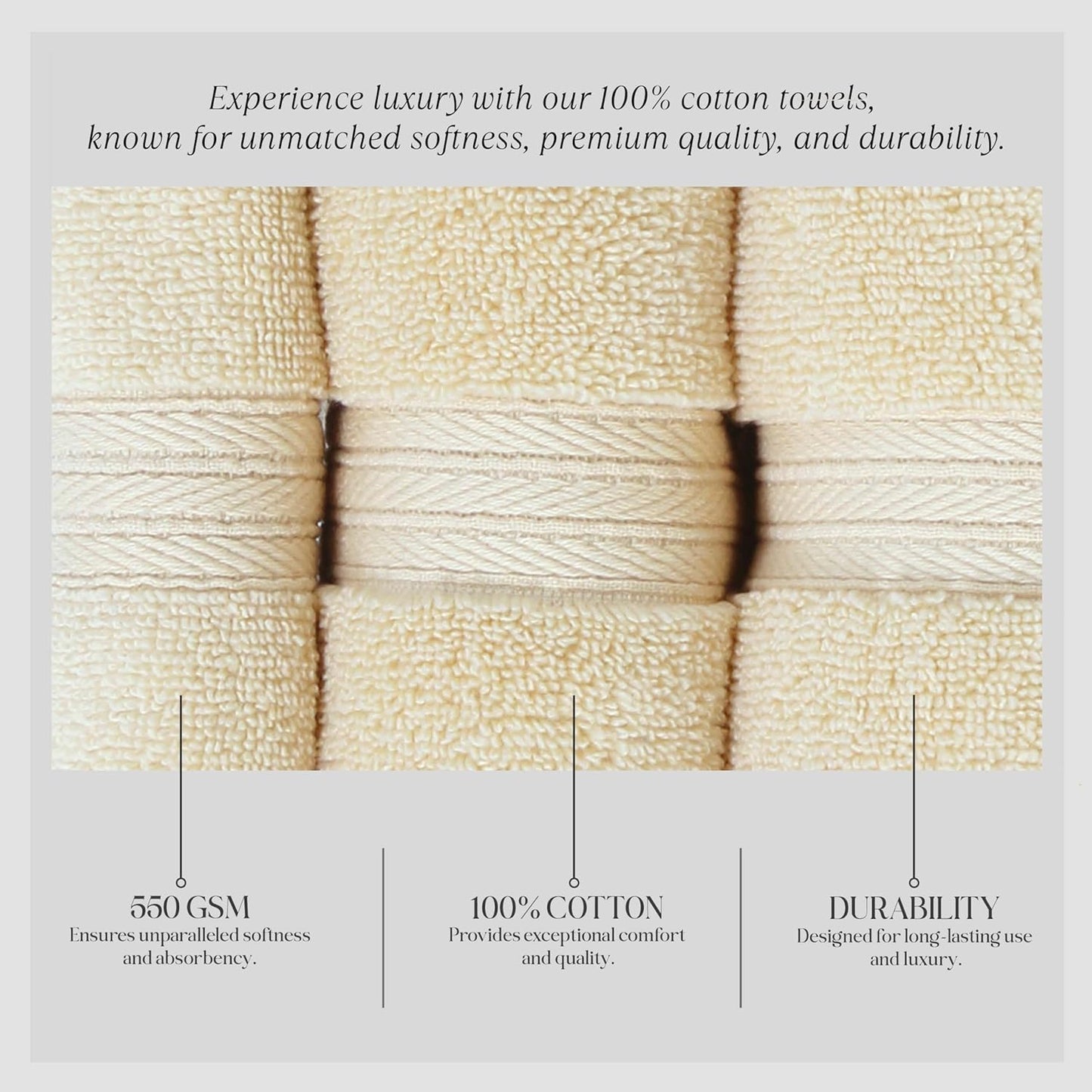 Elegance Essentials 550GSM Cotton Wash Cloths - Super Absorbent, Set of 12 | 13"x13", Yellow