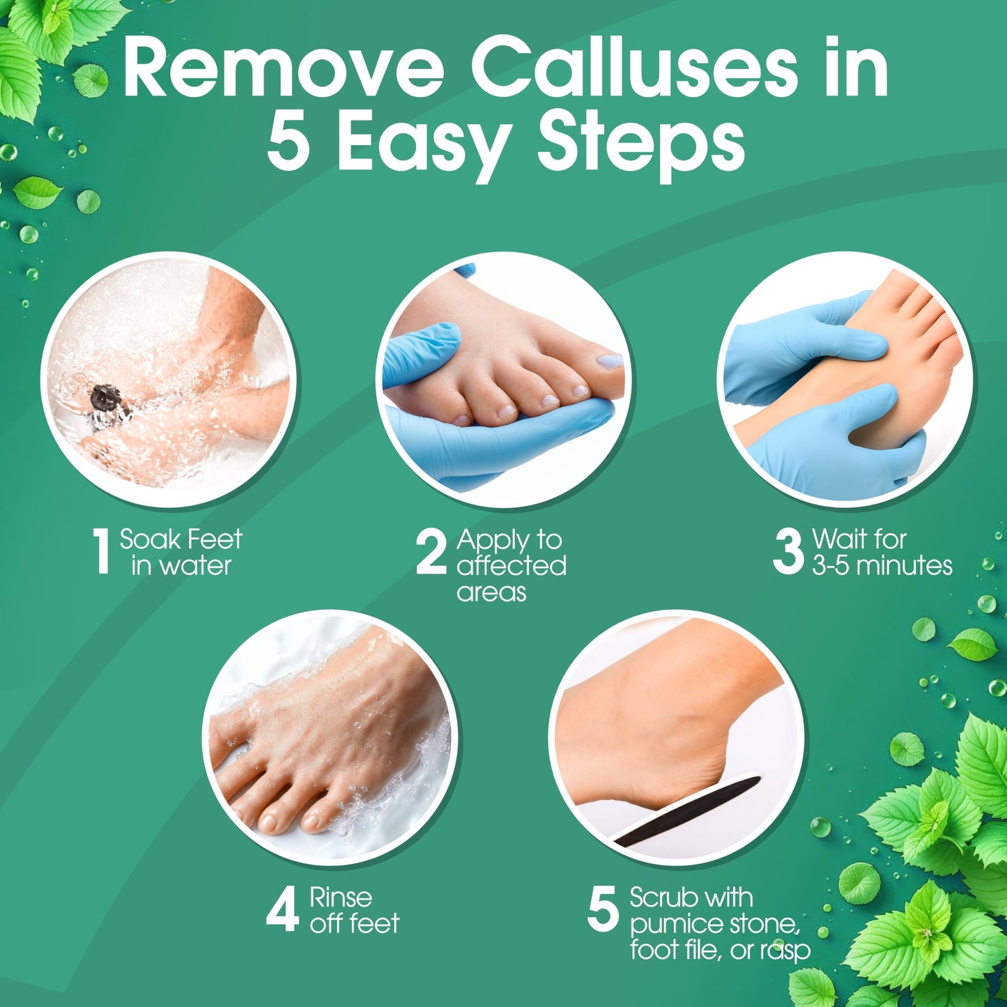 DeEnti Callus Remover for Feet, Extra Strength Foot Callus Remover Gel, 128oz Gallon Salon Grade Bulk Pedicure Supplies for Dry Skin, Cracked Heel, Professional Strength Foot Care, Cool Mint
