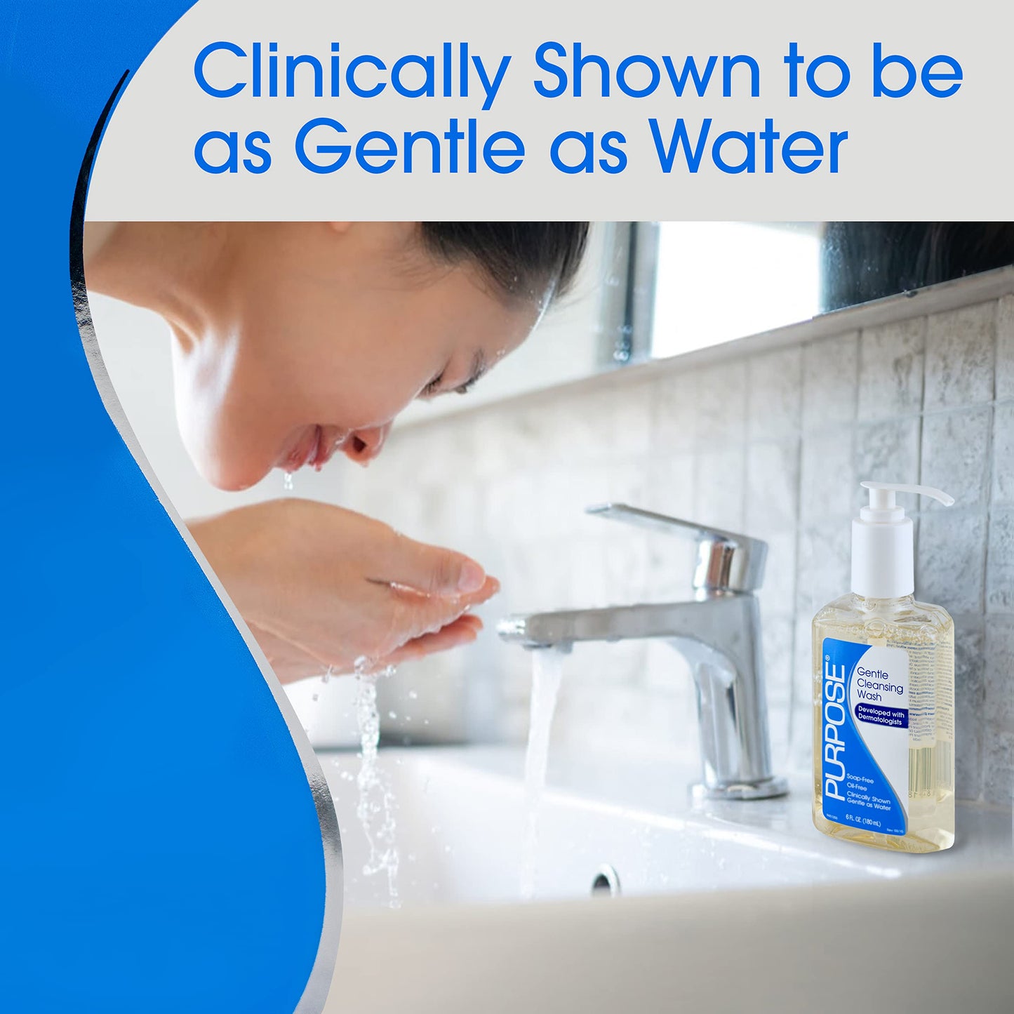 Purpose Gentle Cleansing Wash, 6 Fluid Ounce Pump Bottle (Pack of 4)