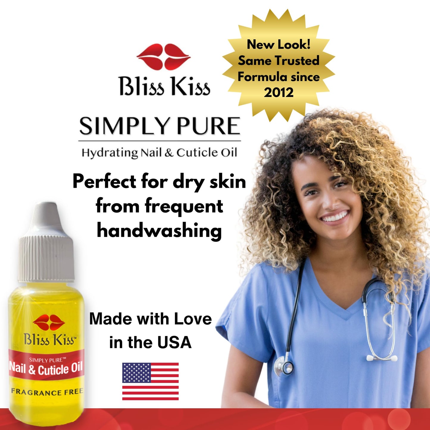 Bliss Kiss Refillable Nail Oil Pen & Simply Pure Cuticle Oil 15 ml Bottle Bundle