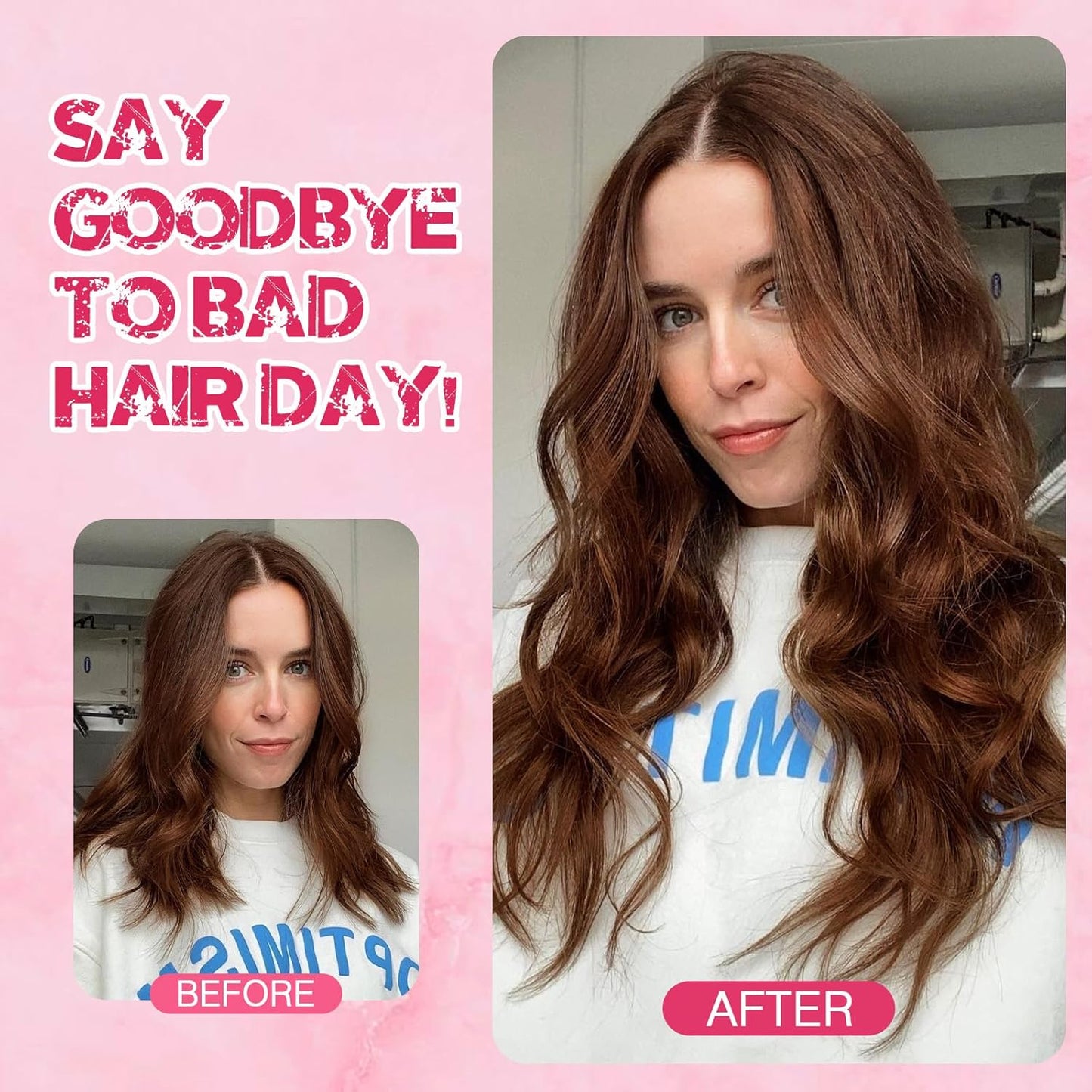 Halo Hair Extensions - Real Human Hair 16" Medium Brown - Adjustable Invisible Wire for Women