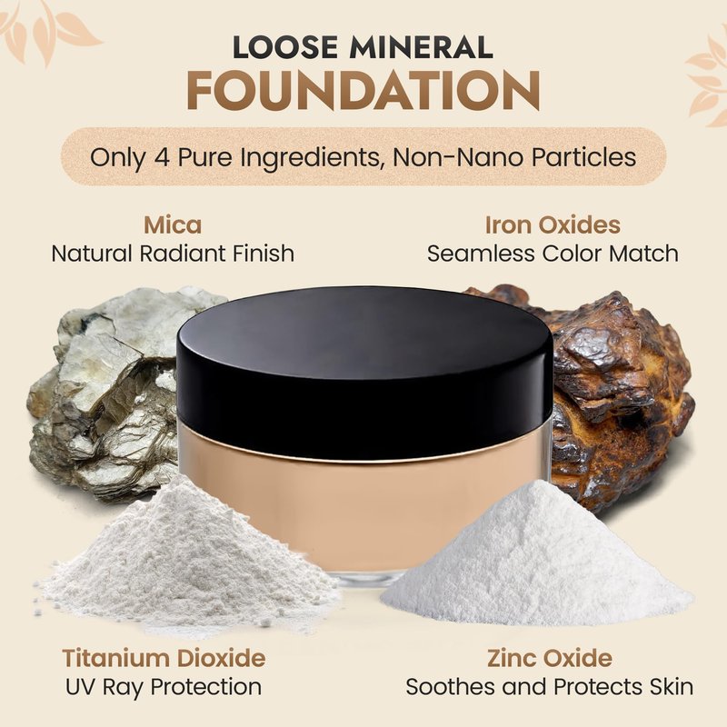 BaeBlu InstaFame Loose Powder Foundation, Dream - Full Coverage Matte Natural Mineral foundation for Sensitive & Acne-Prone Skin - Non-Nano Zinc, Titanium Dioxide Mineral Pigment, No Fillers/Binders
