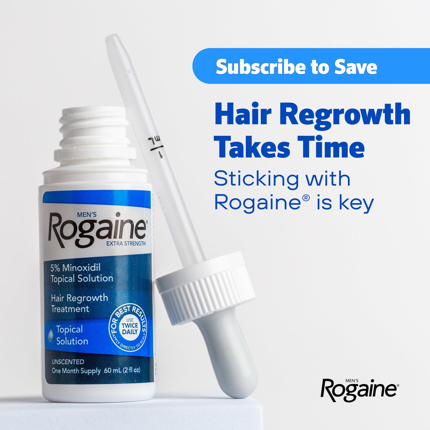 Men's Rogaine Extra Strength 5% Minoxidil Solution, 3 Mo Supply, 3x 2 Fl Oz