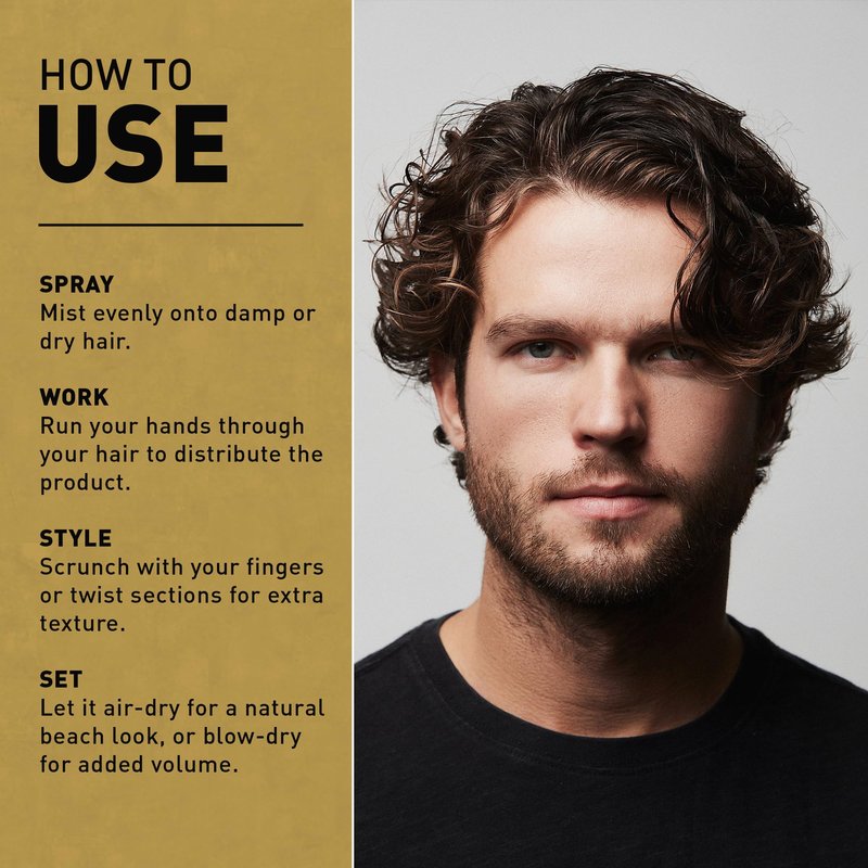 CRVFT Sea Salt Spray 1oz | Light Hold/Natural Finish | Add Volume & Texture | Ideal for All Hair Types & Lengths | Men's Texturizing Surf Spray | Made in the USA | Paraben & Sulfate Free [Scented]