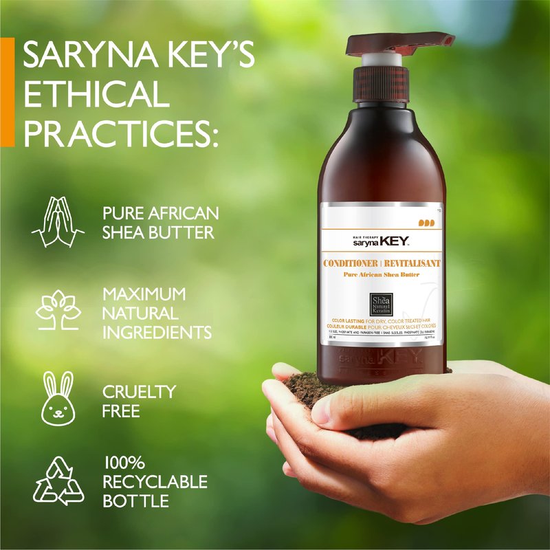 Saryna Key Color Lasting Conditioner for Color Treated Hair, Moisturizing & Softening Formula with Shea Butter, Silk & Cotton Proteins, Helps Maintain Shine & Smoothness (300ml)