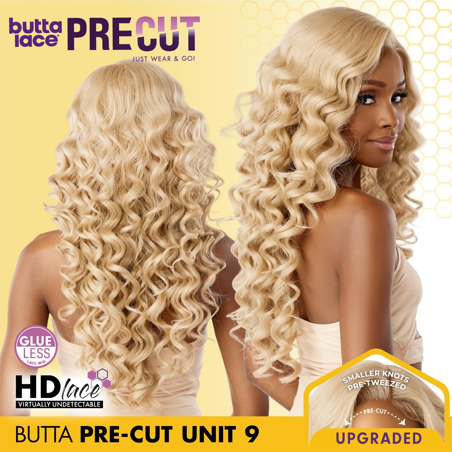 Sensationnel Butta Lace Precut Wigs - Unit 9 Glueless Extra Wide 5 Inch Deep Parting Synthetic Pre Tweezed Smaller Knot Hairline (COPPERBROWN)