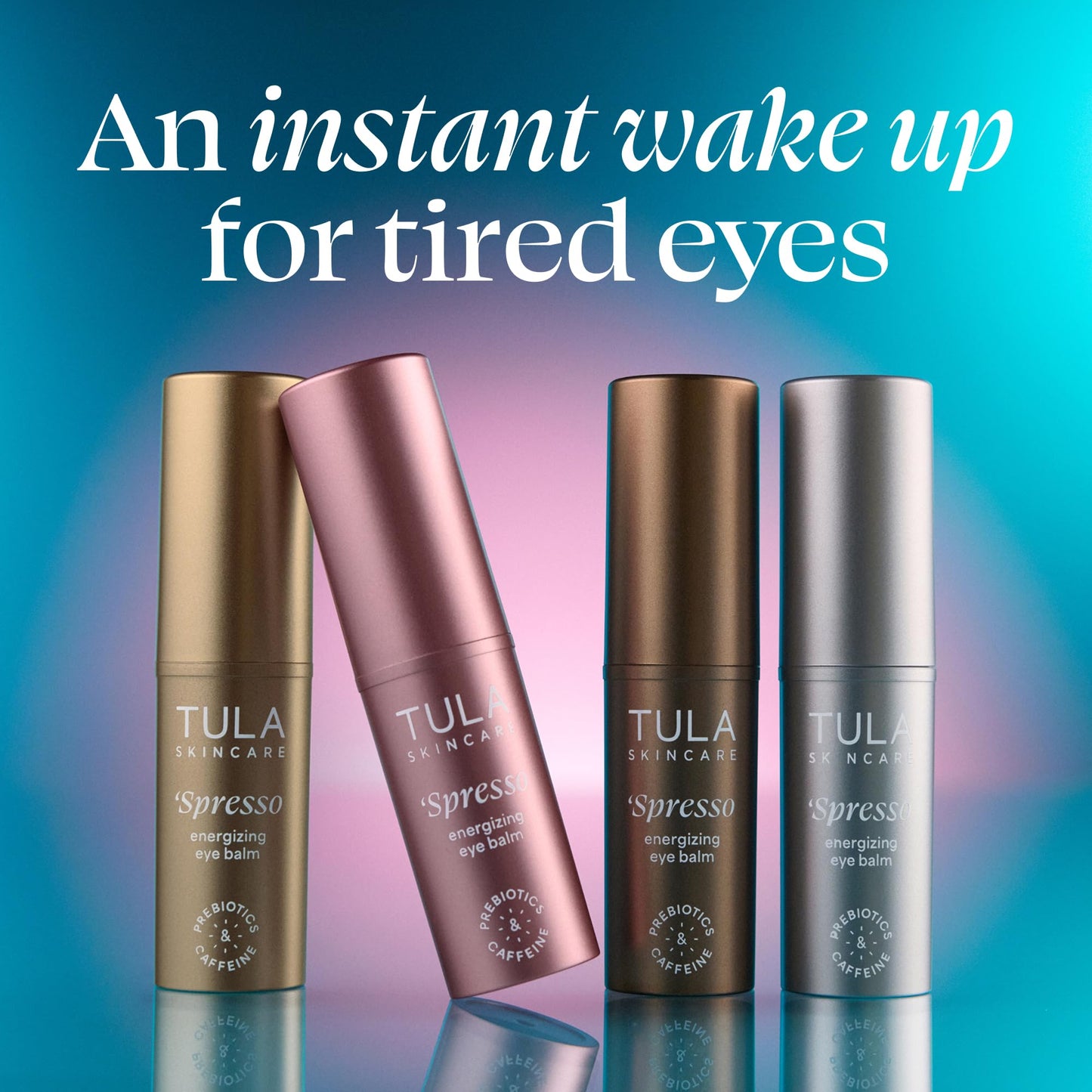 TULA Skin Care Glow & Get It Cooling & Brightening Eye Balm 0.35 oz + Pink 'Spresso Energizing Eye Balm 0.35 oz, 2 Piece Set