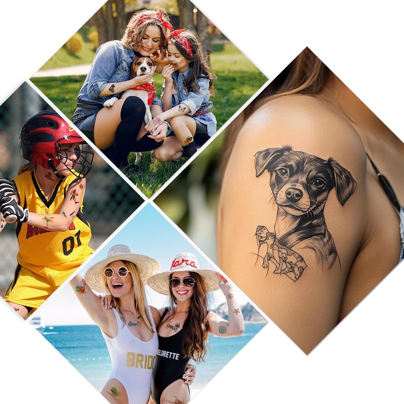 Printable Temporary Tattoo Paper for INKJET Printer, 30-Sets Custom Tattoo Printer Sticker 8.5X11", DIY Personal Clear Transfer Paper for Kids, Family, Christmas, Birthdays, Parties, Festivals