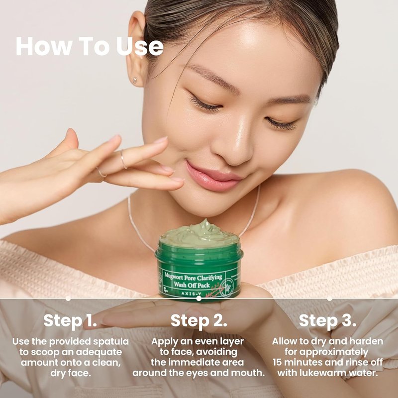 Mugwort Pore Clarifying Wash Off Pack - Vegan Face Exfoliator for Clogged Pores & Blackheads | 3.38 fl. oz.