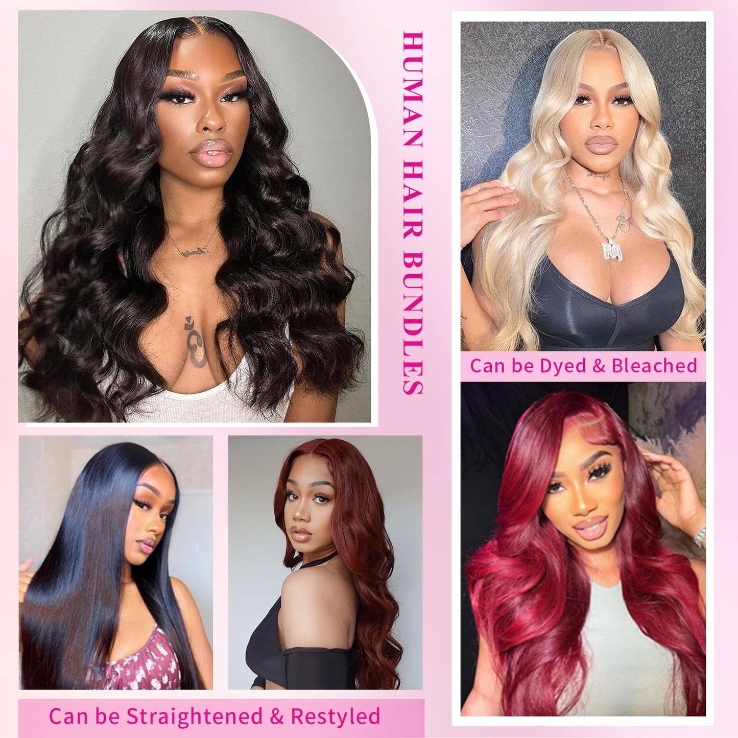 XEILOHO 12A Body Wave Human Hair Bundles 28 inch Brazilian Virgin Human Hair Bundles 100% Unprocessed Body Wave Weft Extensions Quick Weave Natural Black (28 inch 100g)