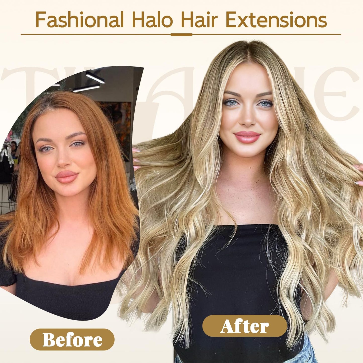 Tinashe Wire Hair Extensions Real Human Hair Straight Hair Extensions 14inch 80g Light Blonde Highlighted Golden Blonde Invisible Wire Fish Line Straight Human Hair Extension