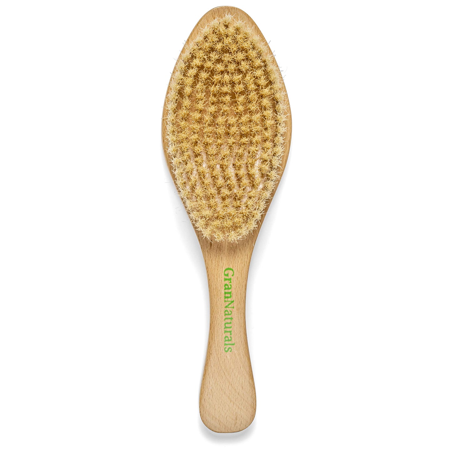 GranNaturals Soft Bristle Hair Brush - Curved Boar Bristle Vintage Style Hairbrush for 360 Waves, Sleek Slick Back Ponytail & Bun, Smoothing, Fades for Women & Men - Wooden Handle