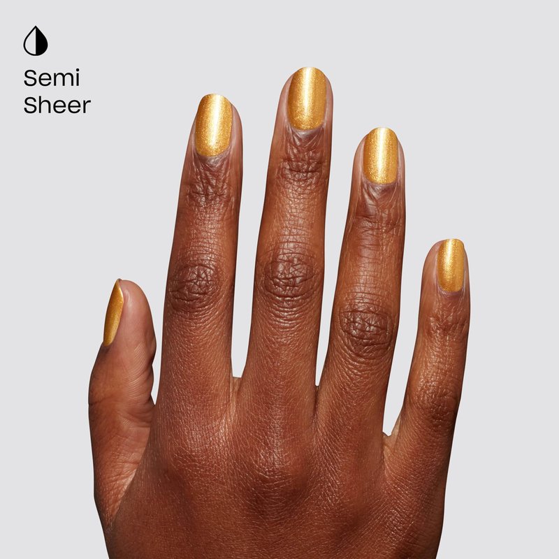 OPI Nail Lacquer Nougat by Nature | Semi-Sheer Bright Warm Dark Gold Shimmer Chip Resistant Nail Polish | Good Enough to Treat Collection | Holiday 2025