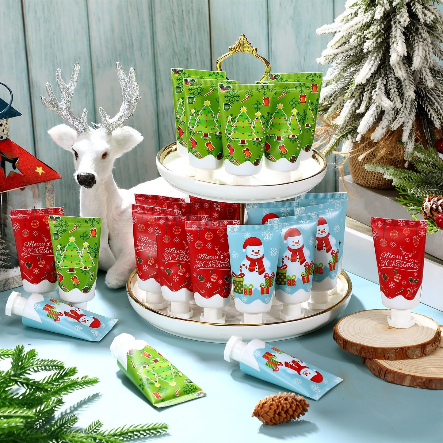 Heigble 48 Pcs Christmas Lotion bulk Travel Size Body Lotion Natural Fragrance Moisturizing Body Cream for Women Birthday Xmas Gift Stocking Stuffer