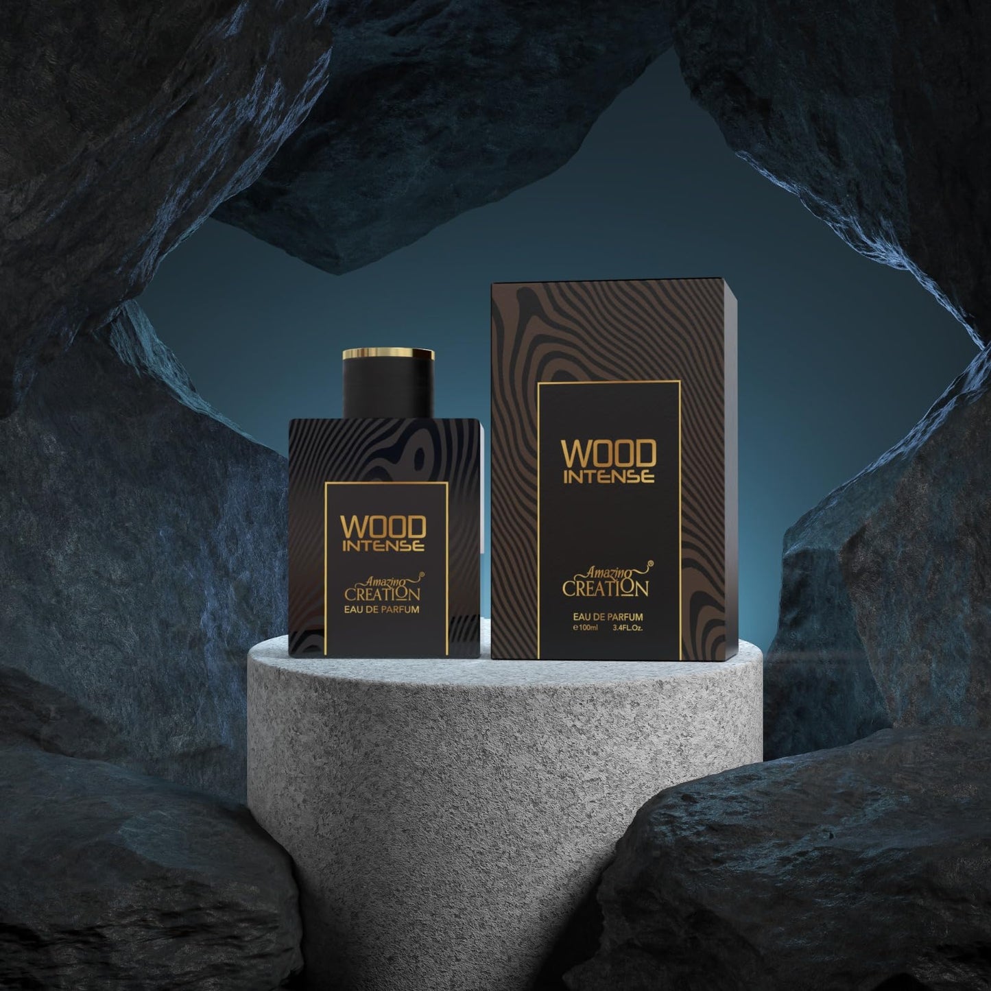 Amazing Creation Wood Intense EDP For Men, 3.4 Fl Oz / 100ml