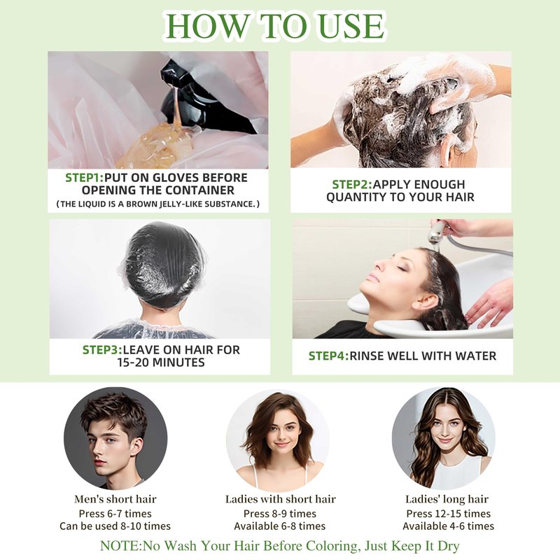 SHIHUANUO Black Hair Dye Shampoo 3 in 1 for Gray Hair Coverage, Herbal Ingredients Natural Shampoo Black Hair Dye for Women & Men/Ammonia-Free 520ml