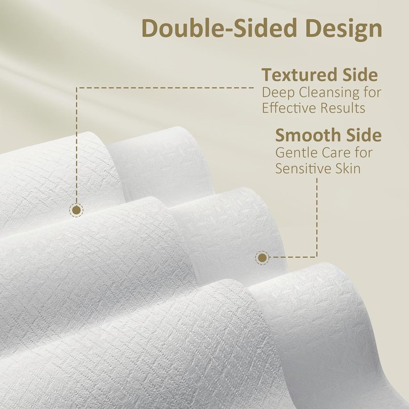 Disposable Biodegradable Face Towels for Sensitive Skin - Lint-Free Facial Wipes | 10"×12", 100 Count