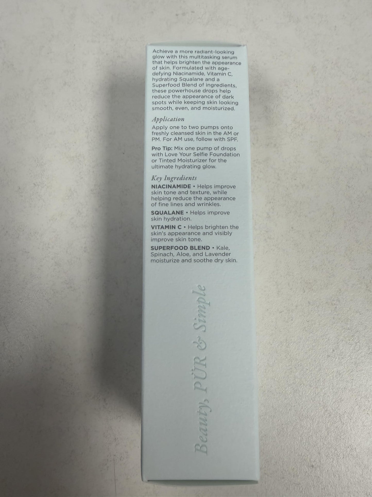 PÜR Go with the Glow Niacinamide Drops, Improves Skin Hydration, Reduces Redness, Vitamin C, Cruelty, Paraben & Gluten Free, 1 oz.