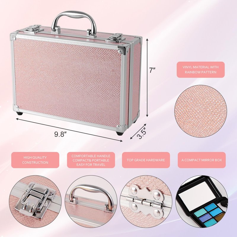 AOLIKOKO Makeup Kit for Teenager & Women Full Kit, All- In- One Makeup Set With The Cosmetic Train Case, Professional Makeup Kit, Makeup Gift Set for Women Girls(pink)
