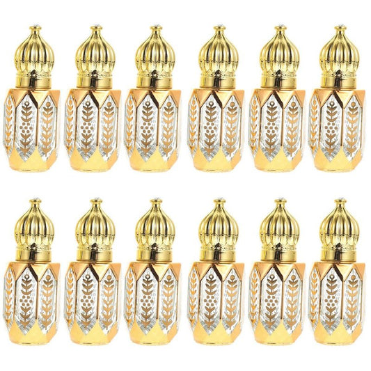 GLEAVI 12 pcs Essential Ml Mini Fragrance Exquisite Tiny Er Perfume Refillable Plastic Oil DIY Sub-ing Perfumes Balms On Golden Dispensing Gold Arabic Small for Container