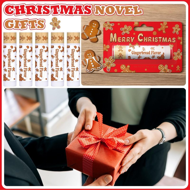 Gingerbread Flavor Lip Balm Set - 25 Pack Holiday Gifts | Perfect for Stocking Stuffers & Appreciation