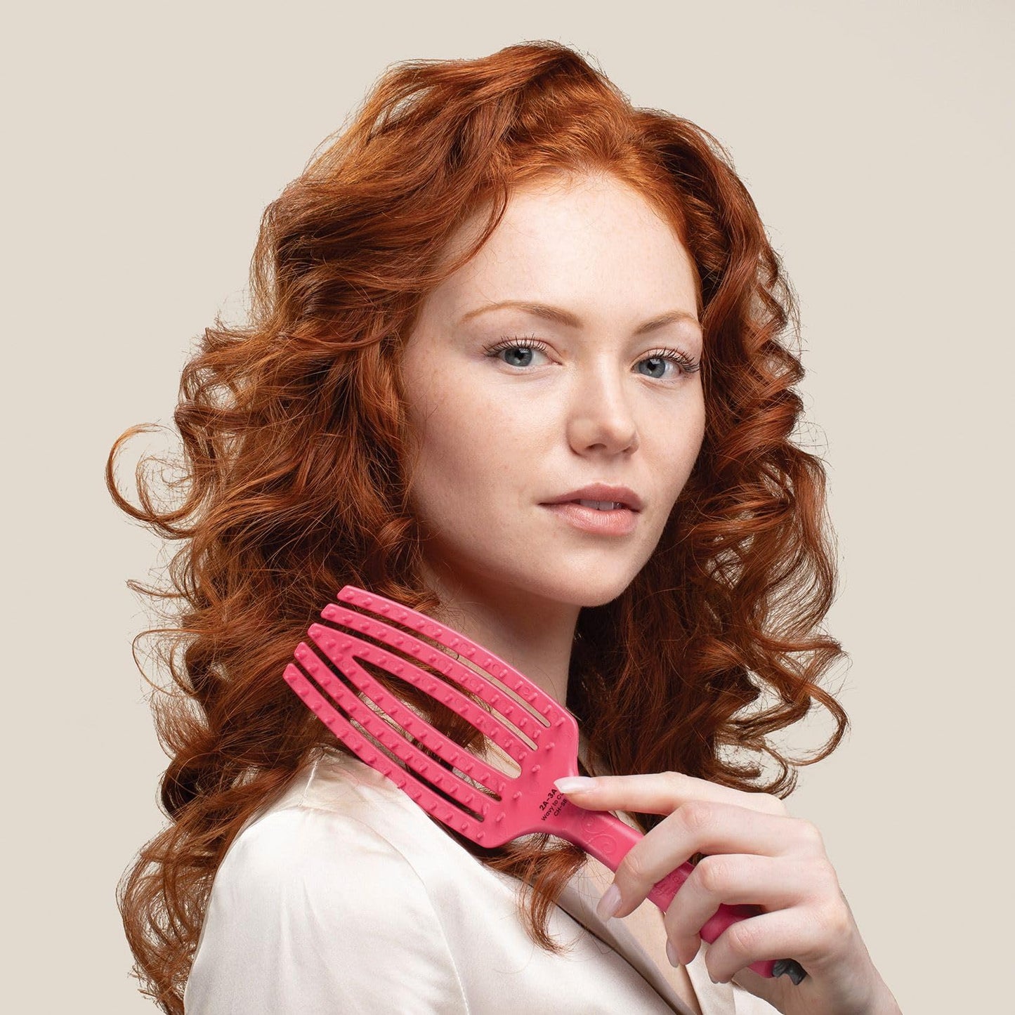 Olivia Garden CurlyHair Brush for Wet or Dry Hair - Curly Hair Brush for Detangling, Product Layering, Curl Encouragement, Scalp Care - Single Bristles Brush