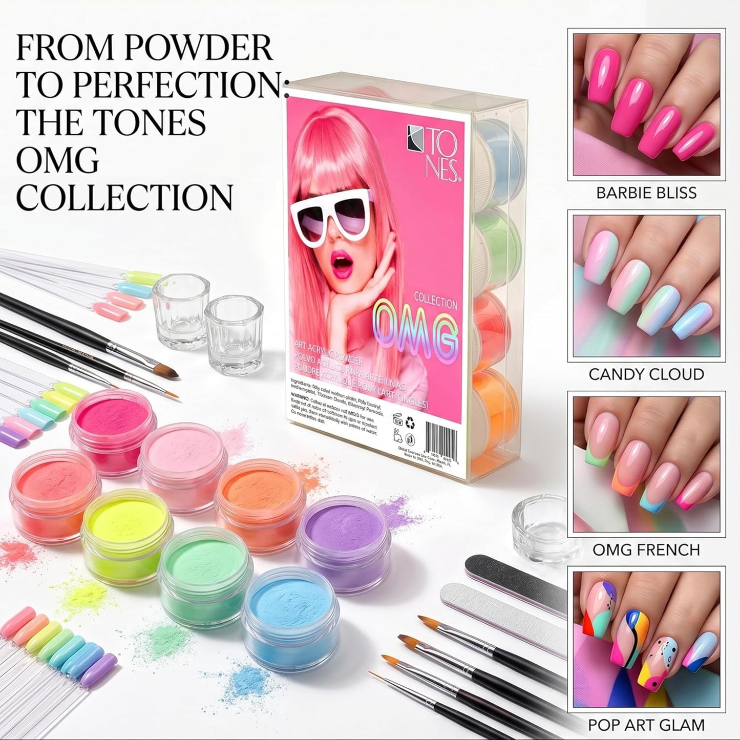 Acrylic Nail Powder Collection - Professional Salon Grade Formula for Long-Lasting Wear | 12 Premium Shades for French Tips & Seamless Sculpting