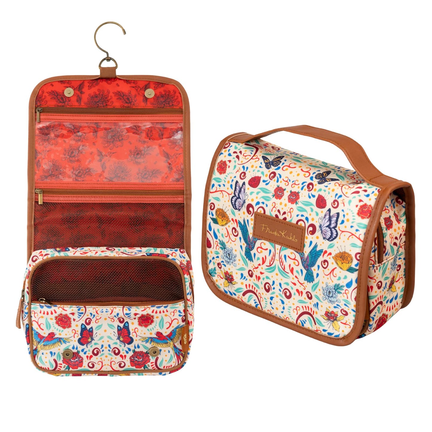 Grupo Erik Frida Kahlo Travel Toiletry Bag with Swivel Hook