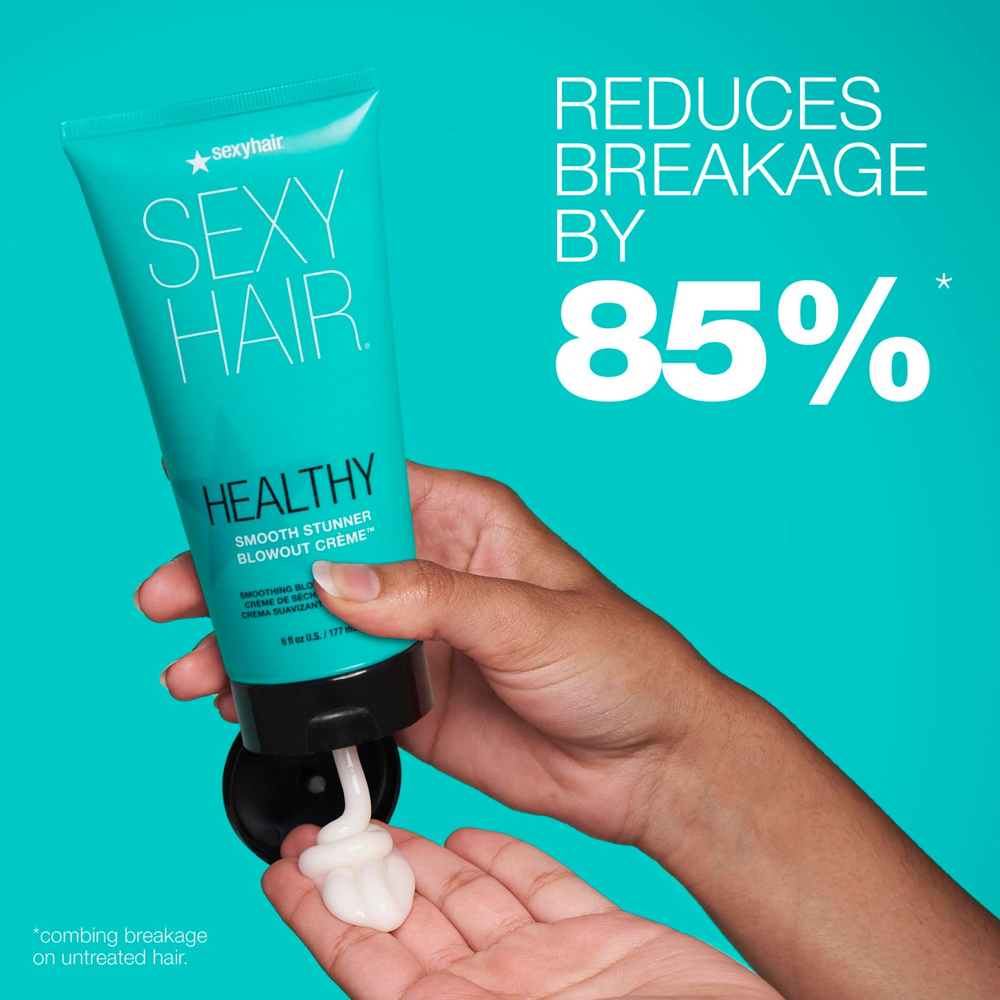 SexyHair Healthy Smooth Stunner Blowout Crème, 6 oz | Nourishes Dry Hair | Provides Added Moisture | Sealing Hair Cuticle