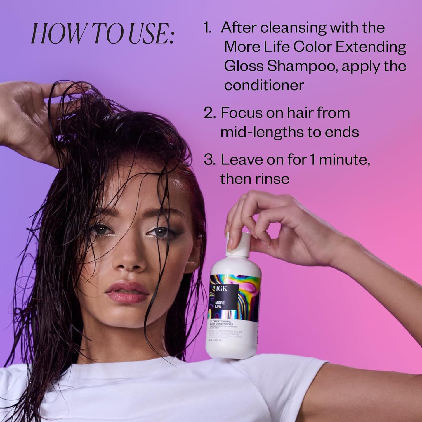 IGK MORE LIFE Color Extending Conditioner - Boost Gloss & Softness | Protects Color-Treated Hair from Fade