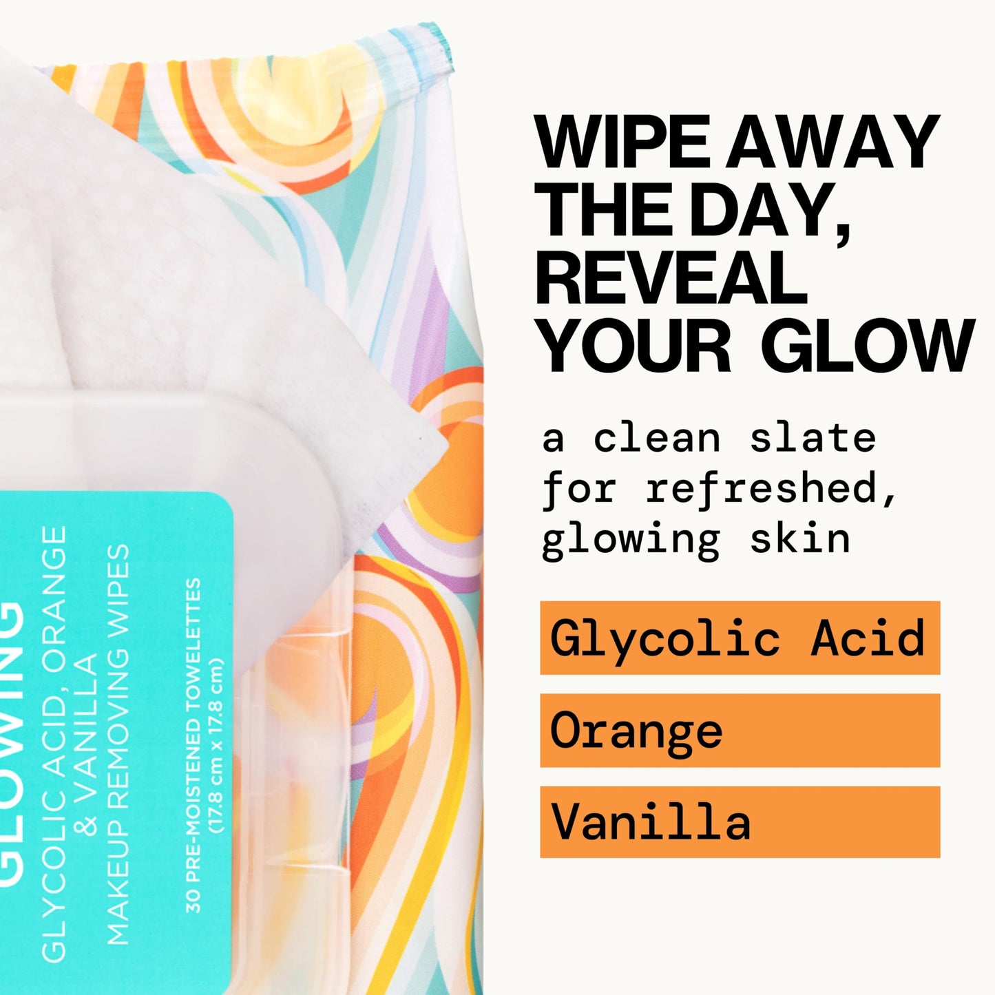 Pacifica Beauty, Glowing Makeup Remover Wipes, Glycolic Acid, Coconut Water, Aloe Infused, Daily Cleansing, Exfoliating, Clean Skin Care, Plant Fiber Facial Towelettes, Vegan & Cruelty Free
